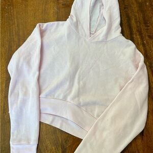 Zella White Cropped Boxy Hoodie Long Sleeve